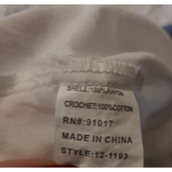 Solitaire by Ravi Khosla Women’s Soft White Blouse With Crochet Size 1X - Picture 7 of 9